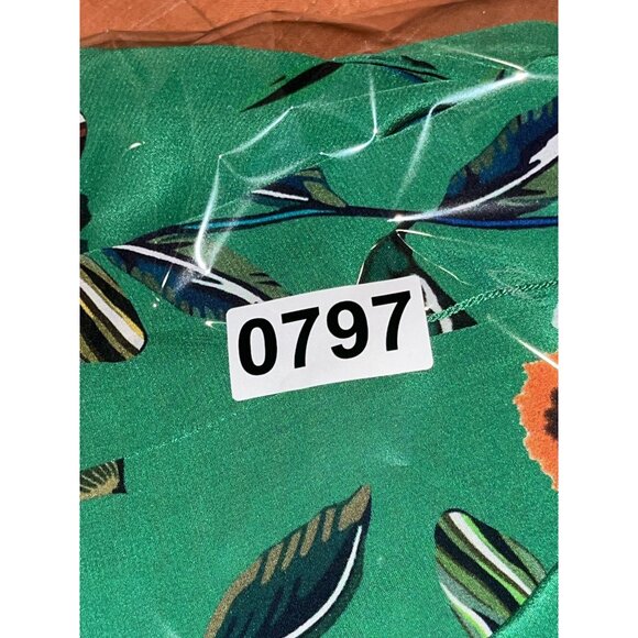 Derek Lam 10 Crosby Emerald Green Floral Button Down Silk Dress  Size 0 Womens - Picture 11 of 11